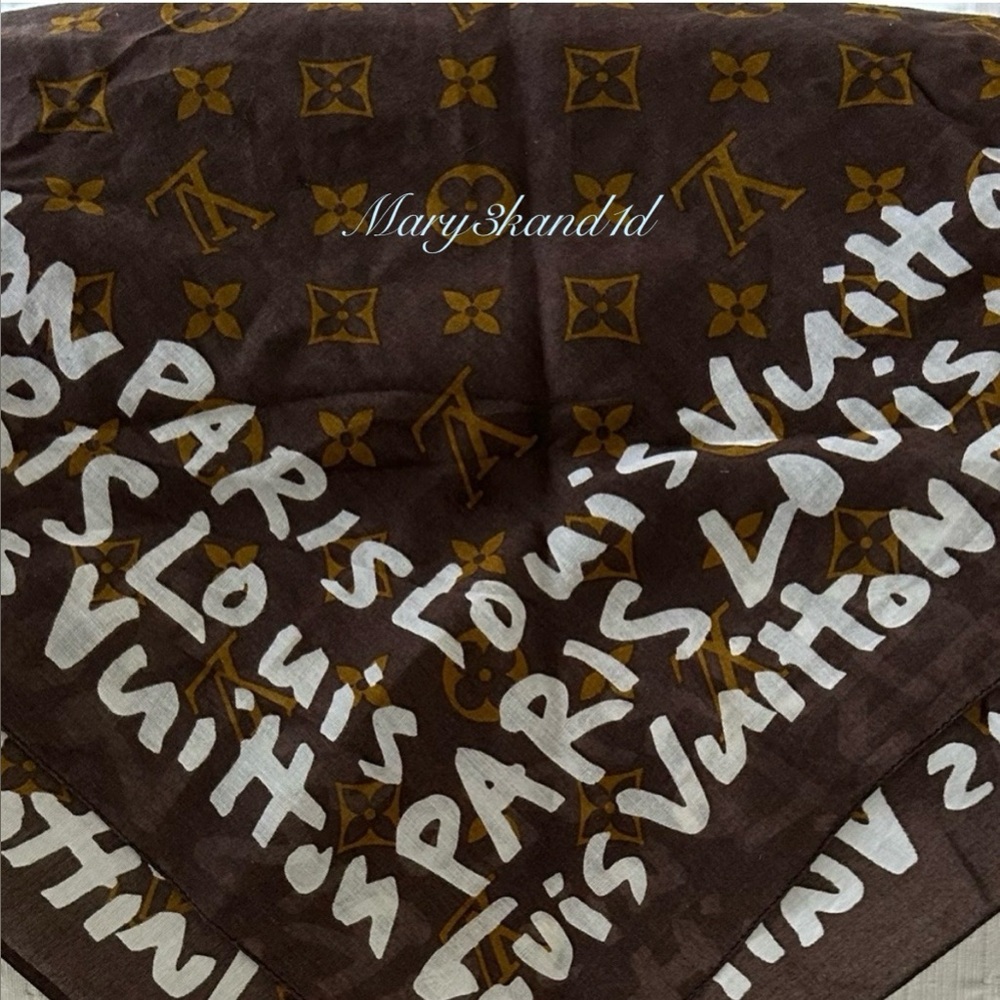Louis Vuitton Stephen Sprouse Graffiti bandanna - RARE white graffiti writing - Picture 4 of 13